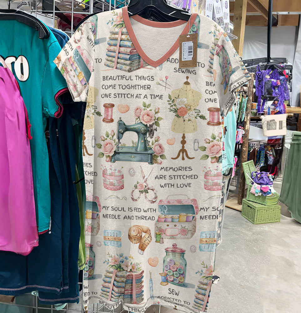 Sewing Lover V-neck Nightshirt Sew Sweet Dream