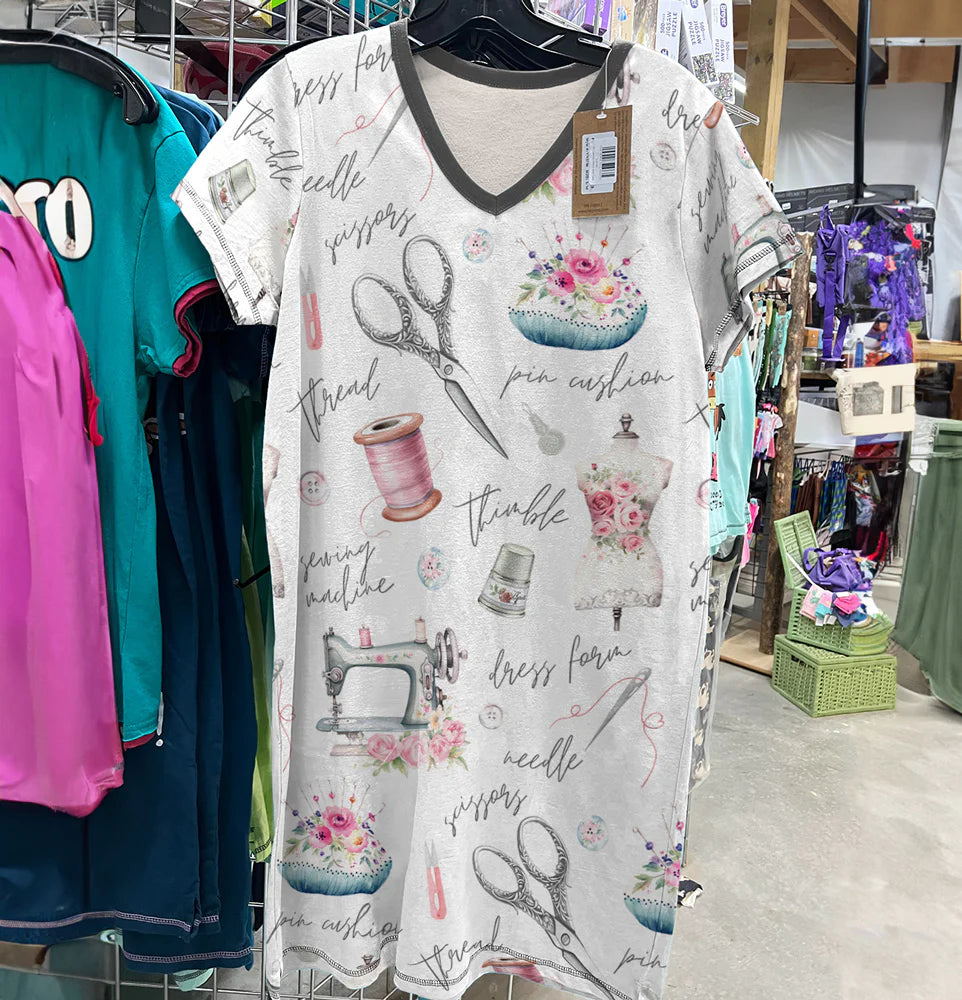 Sewing Lover V-neck Nightshirt Crafty Comfort