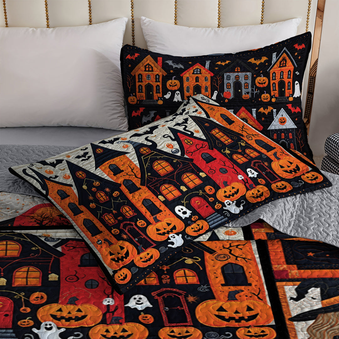 Halloween 2D Print All Season 3-Piece Quilt Set Shadowfall Sanctuary