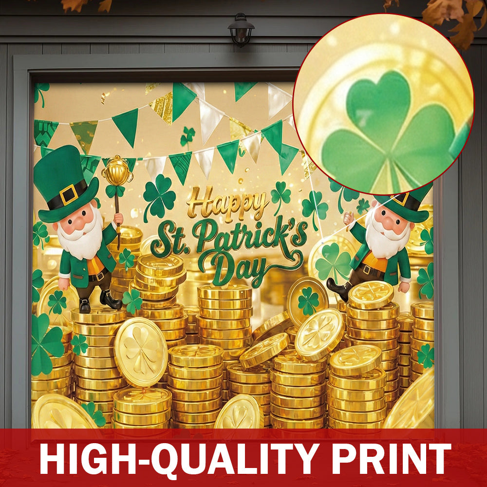 Patrick's Day Garage Door Banner Decoration - Shamrock Celebration