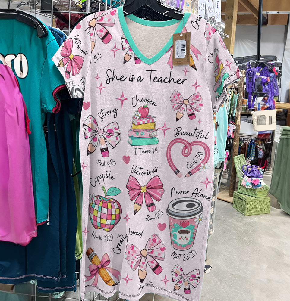 Teacher V-neck Nightshirt Christian Teacher