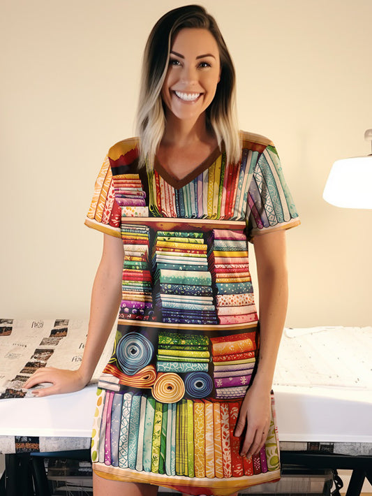 Sewing Lover V-neck Nightshirt Stash This