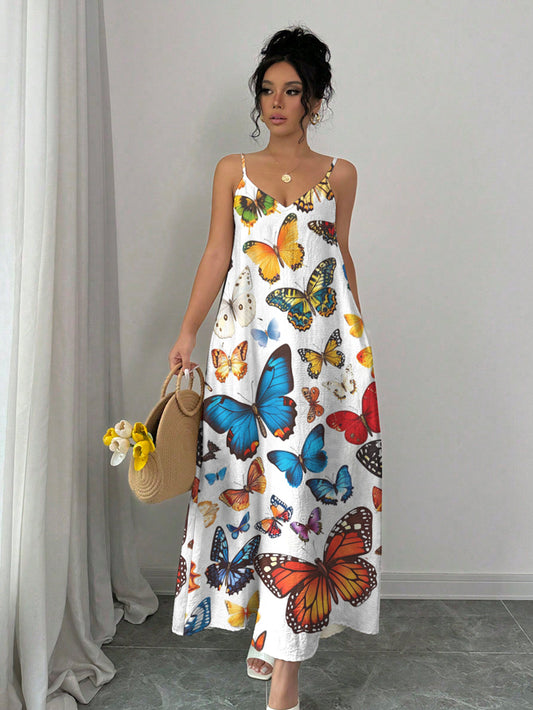 Butterfly Maxi Dress Stunning Summer