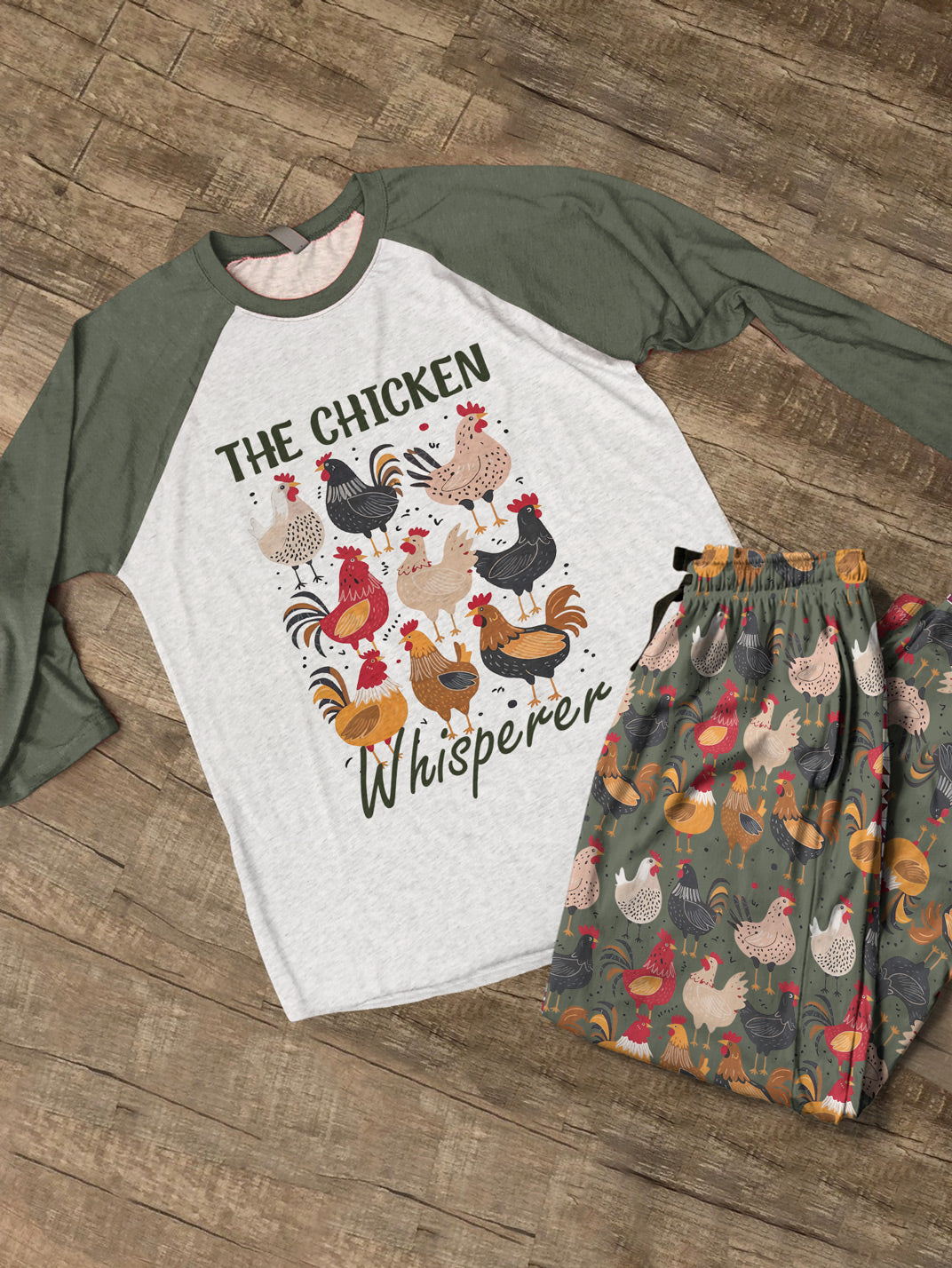 Chicken Raglan Lounge Pajamas The Chicken Whisperer