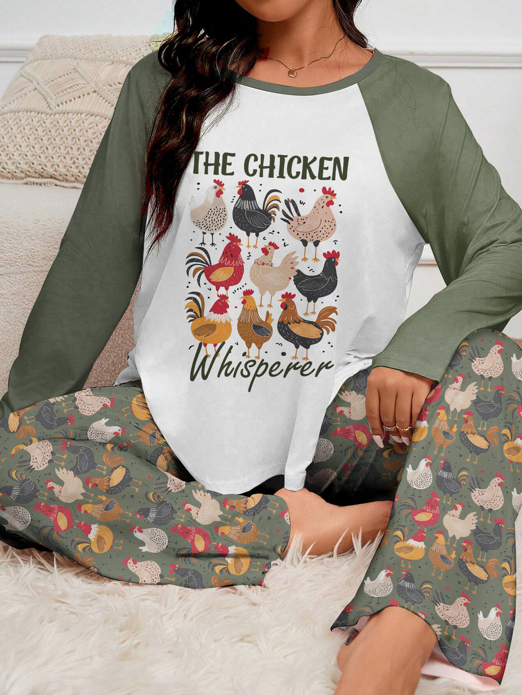 Chicken Raglan Lounge Pajamas The Chicken Whisperer