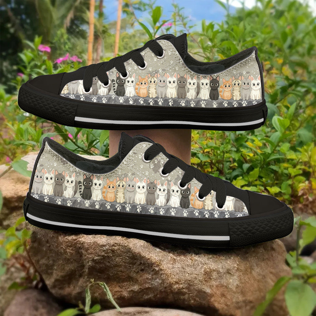 Cat Women's Low Top Shoes The Cute Cat Gang