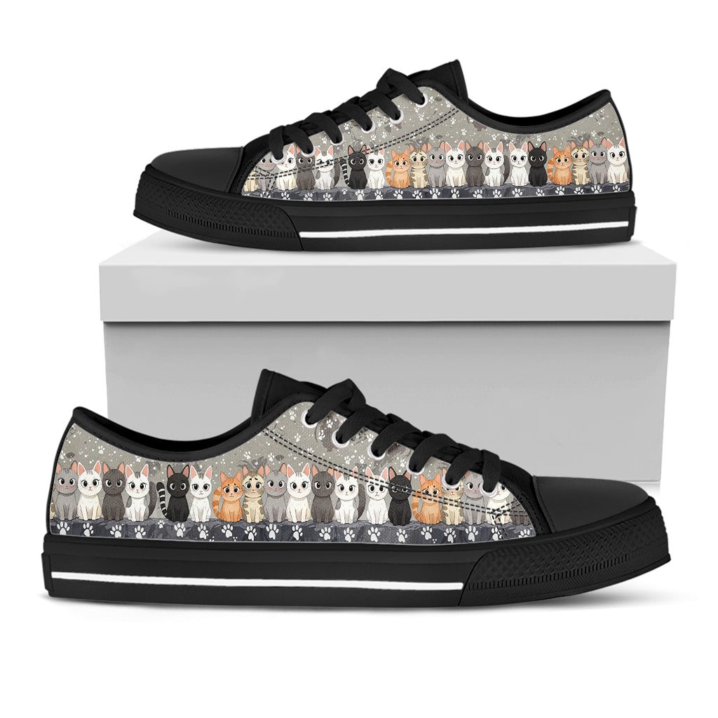 Cat Women's Low Top Shoes The Cute Cat Gang