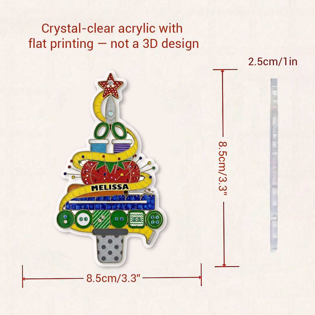 Sewing Lovers 2D Acrylic Ornament The Maker's Chrismas Tree Personalized