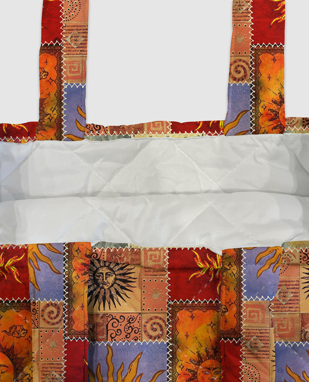 Hippie Quilted Tote Bag The Sun