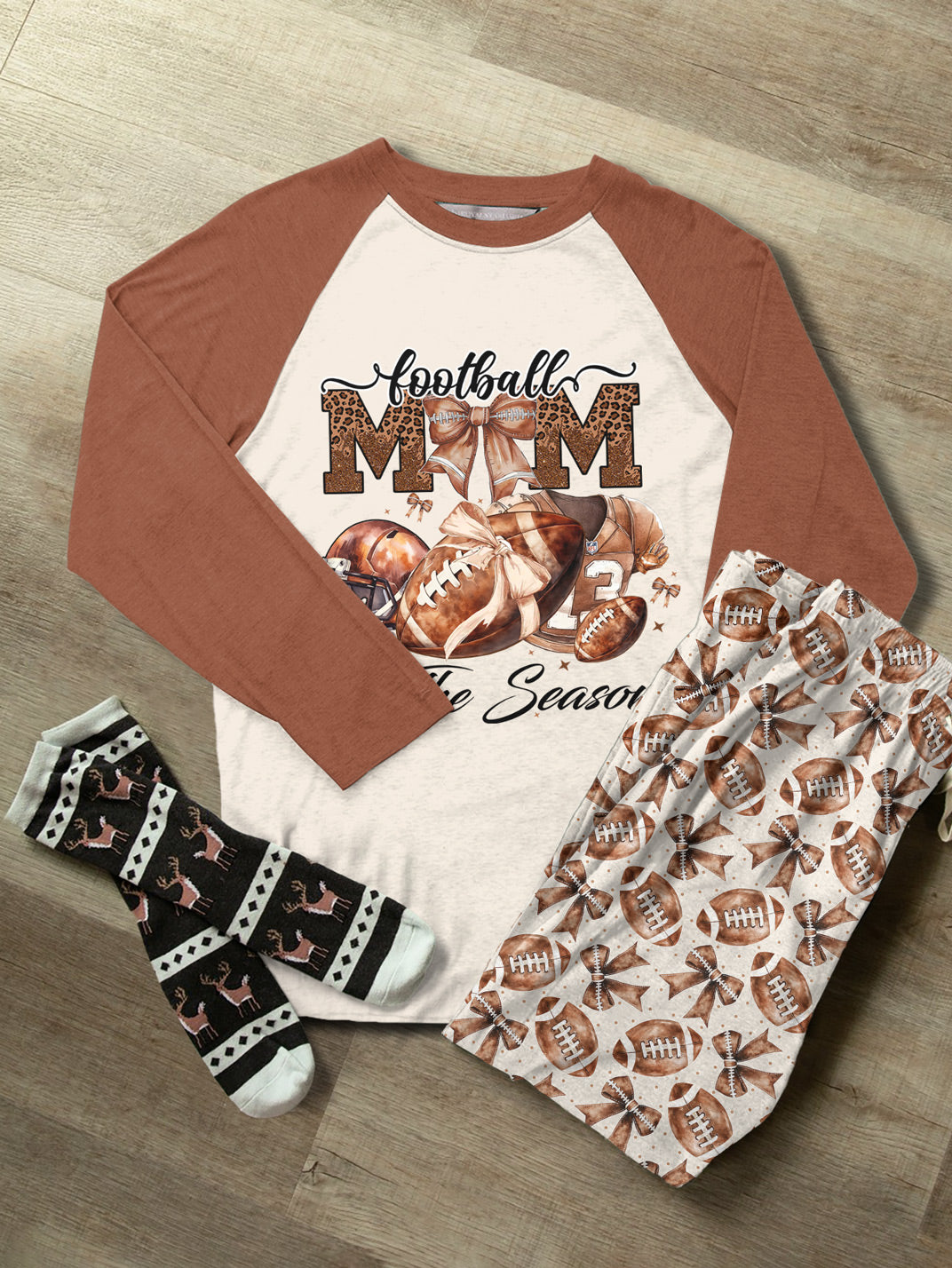Football Raglan Lounge Pajamas Tis The Season