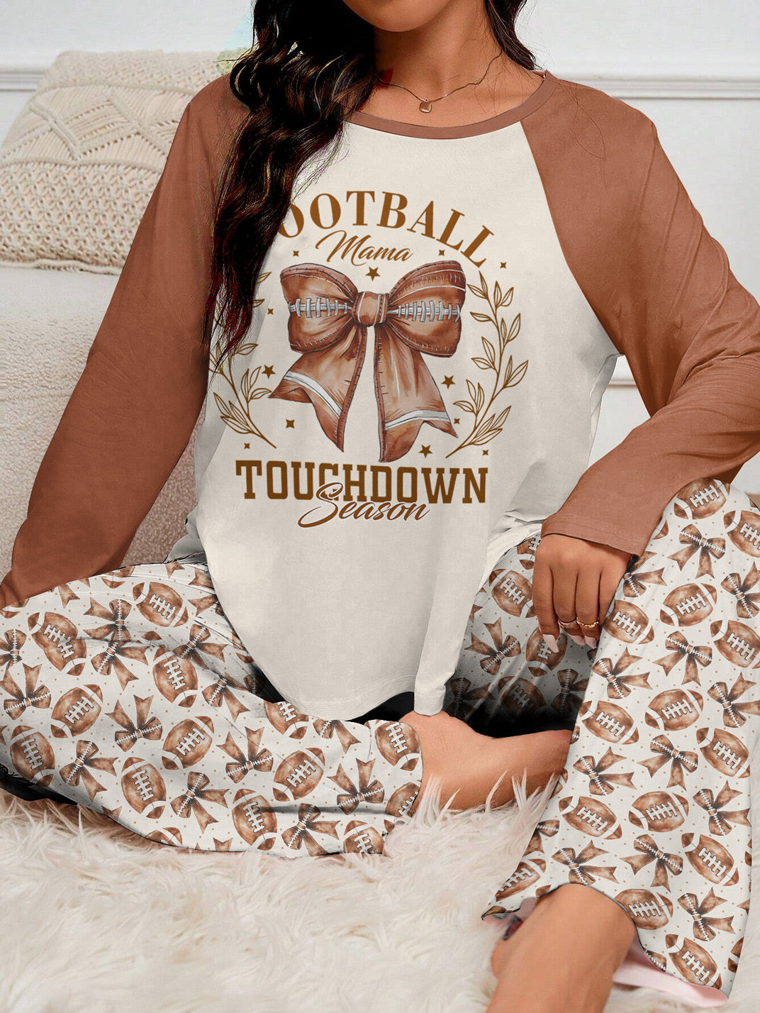 Football Raglan Lounge Pajamas Touch Down Season