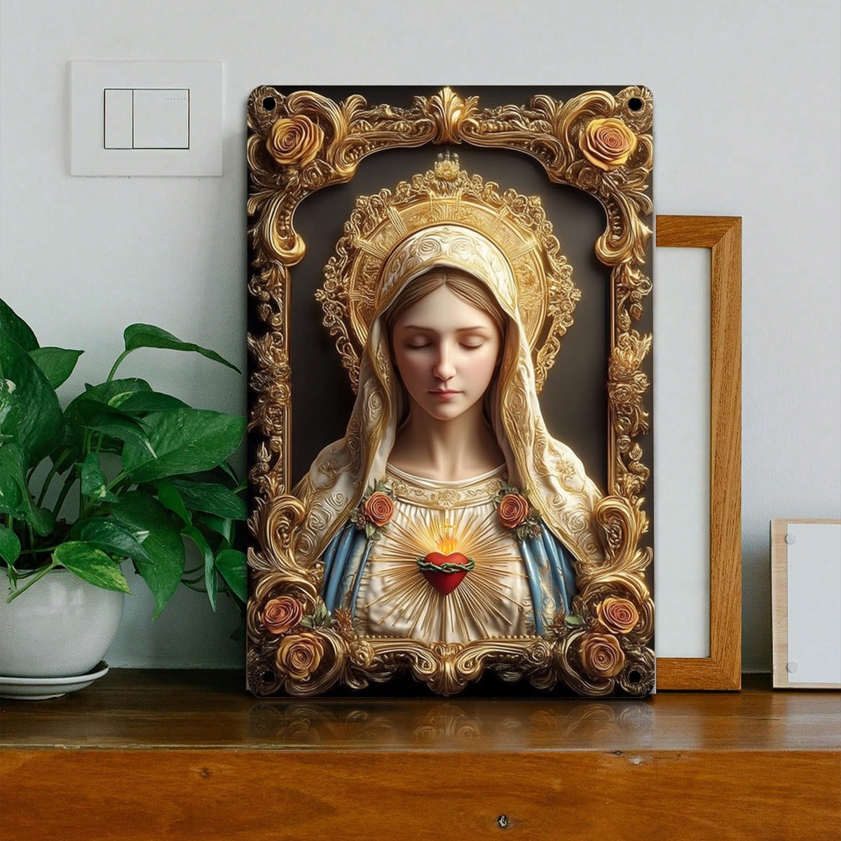Christian 2D Metal Sign Virgin Mary