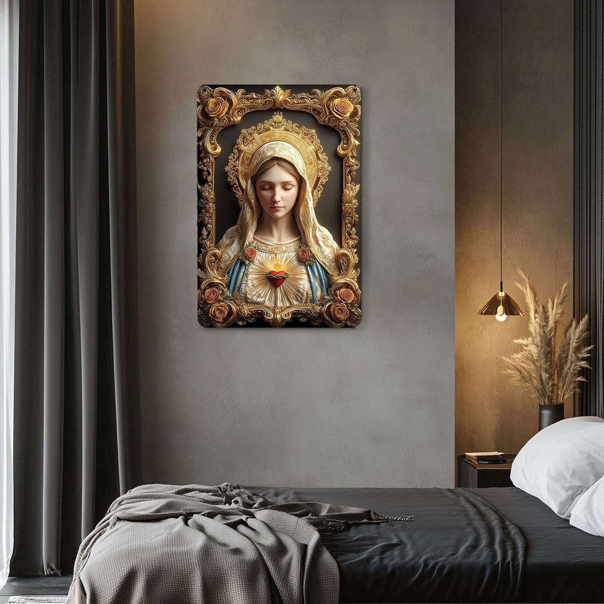 Christian 2D Metal Sign Virgin Mary
