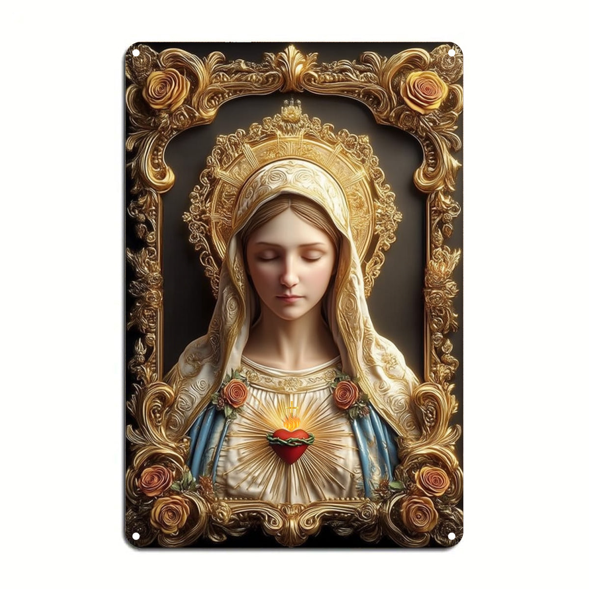 Christian 2D Metal Sign Virgin Mary