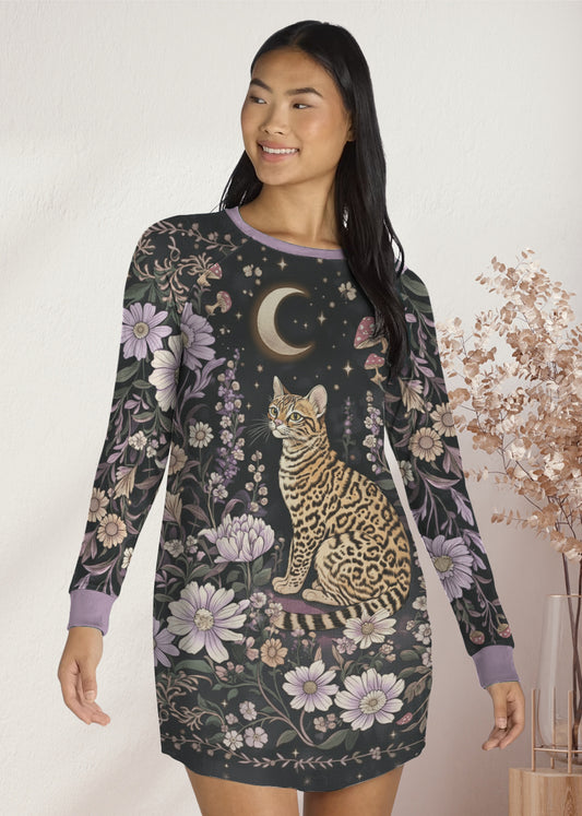 Bengal Cat Raglan Dress Wild Dream