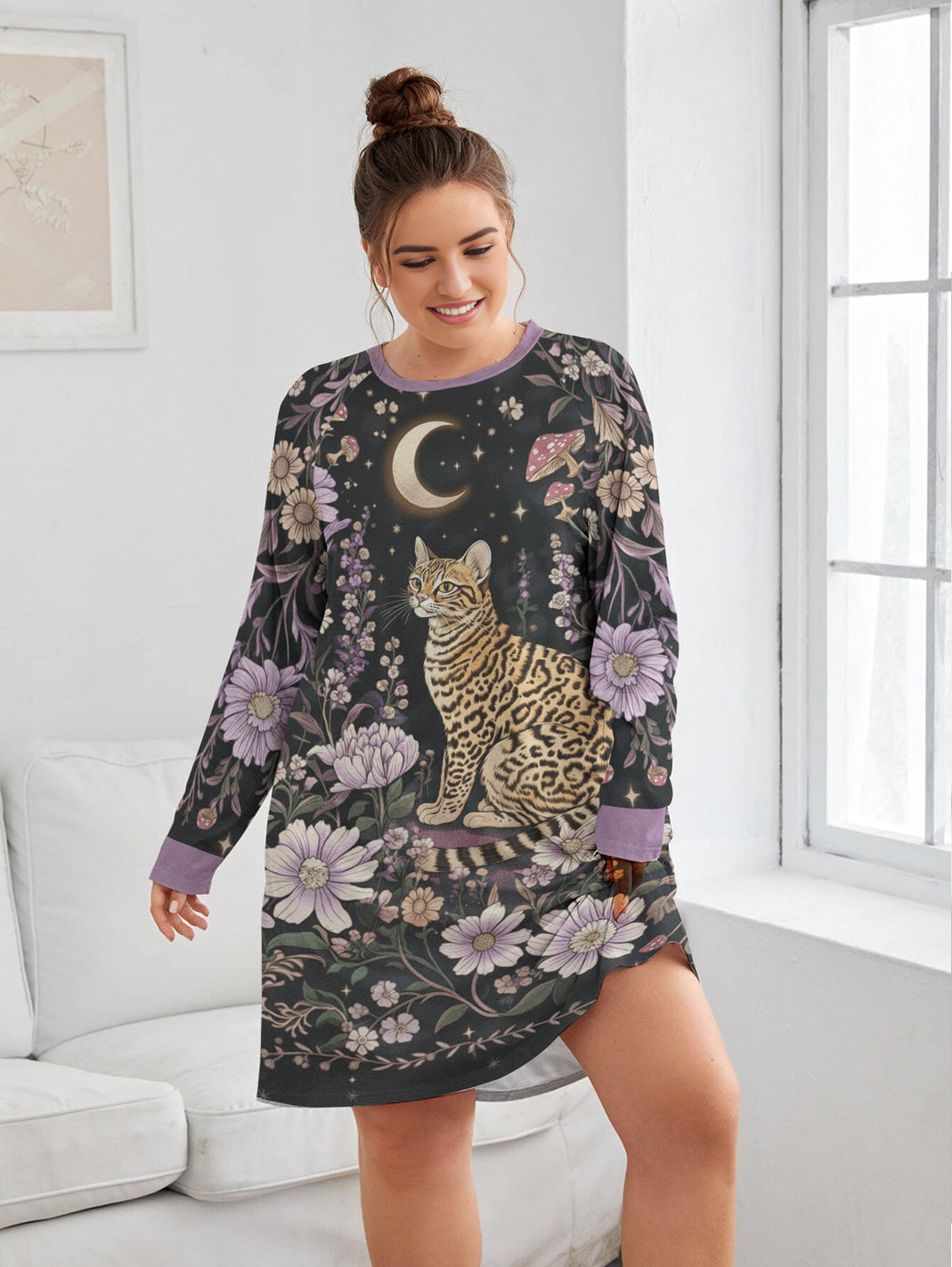 Bengal Cat Raglan Dress Wild Dream
