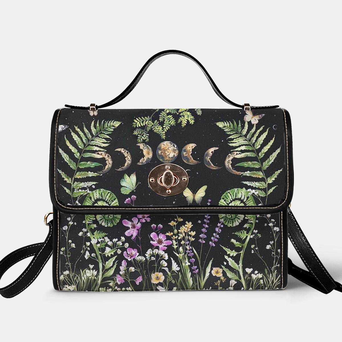 Green Witch Lovers Satchel Handbag Garden Of The Moon