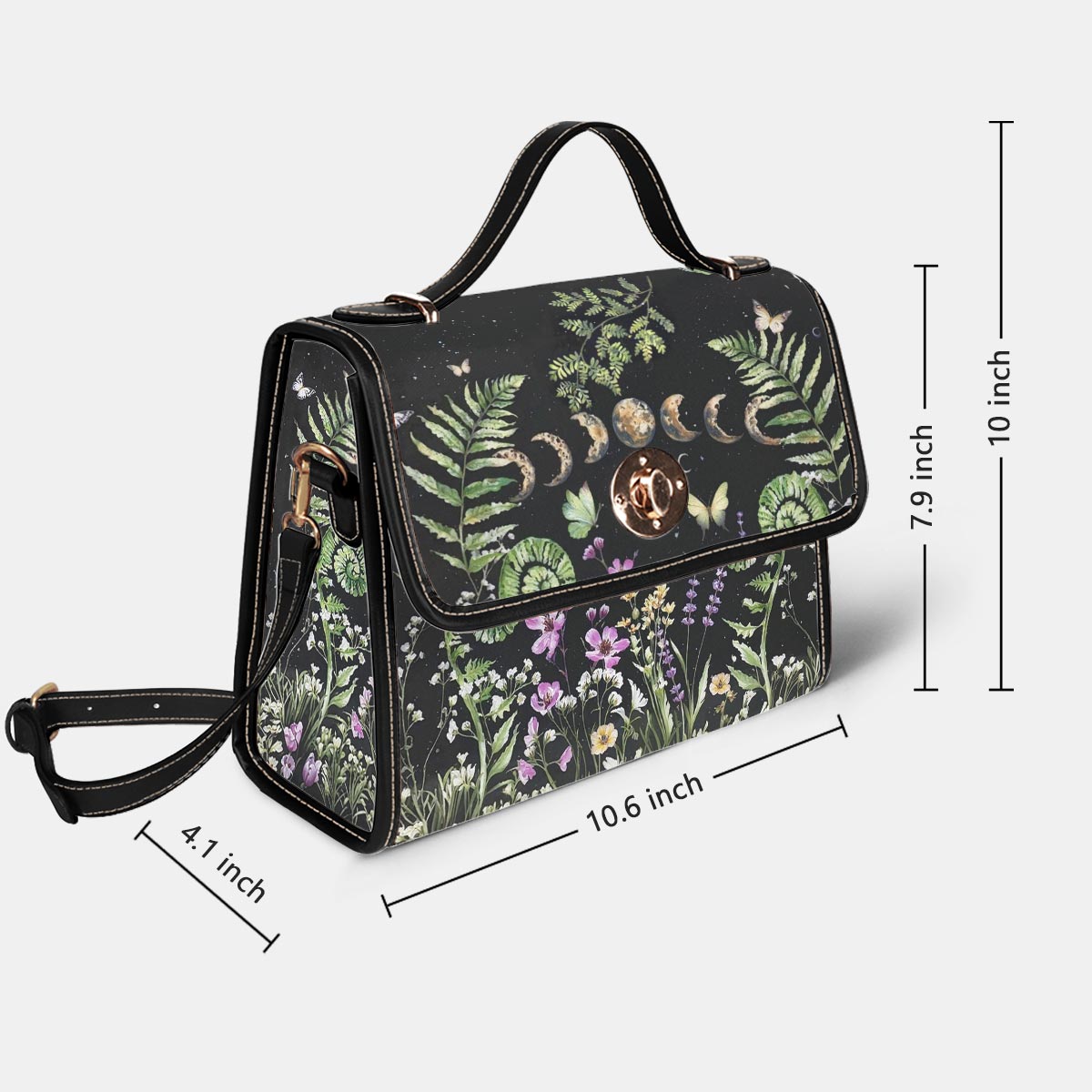 Green Witch Lovers Satchel Handbag Garden Of The Moon