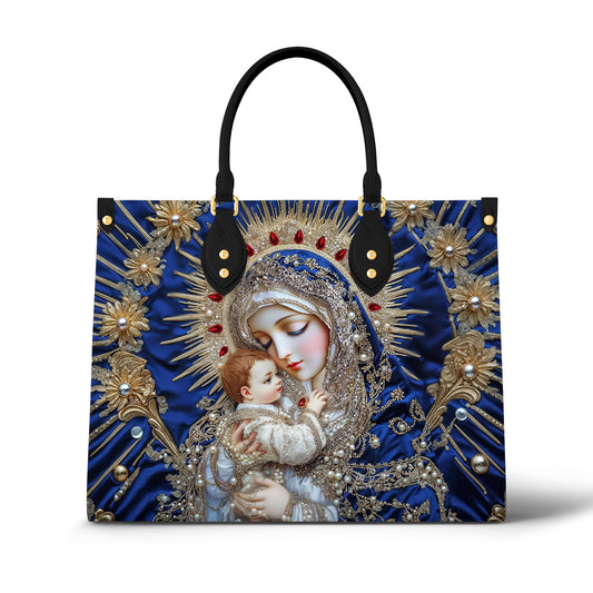 Christian Print Leather Handbag 2D Print Holy Grace Baroque
