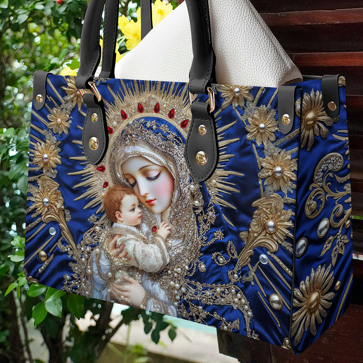 Christian Print Leather Handbag 2D Print Holy Grace Baroque