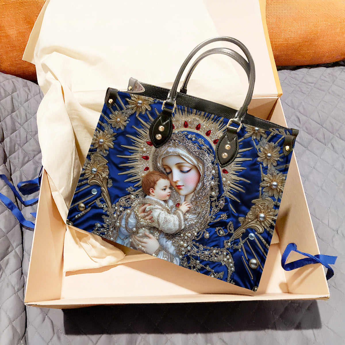 Christian Print Leather Handbag 2D Print Holy Grace Baroque