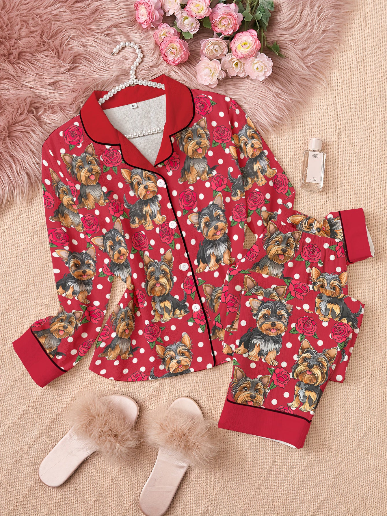 Yorkshire Terrier Classic Pajama Set Yorkie Rose Dreams