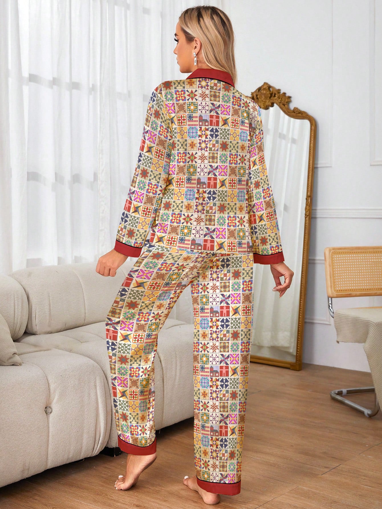 Quilting Lover Classic Pajama Set Quilt Blocks