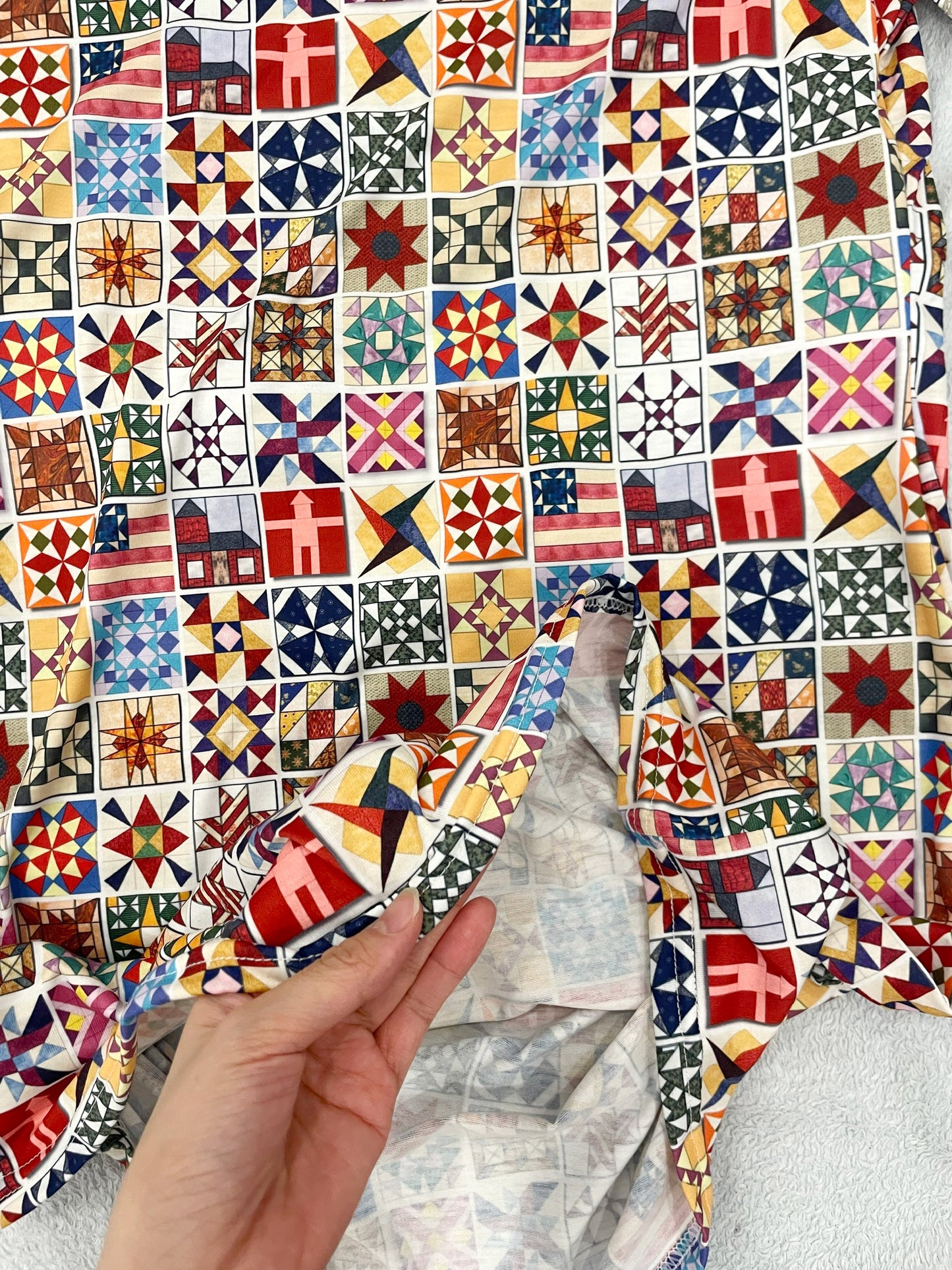 Sewing Lover V-neck Nightshirt Quilt Blocks