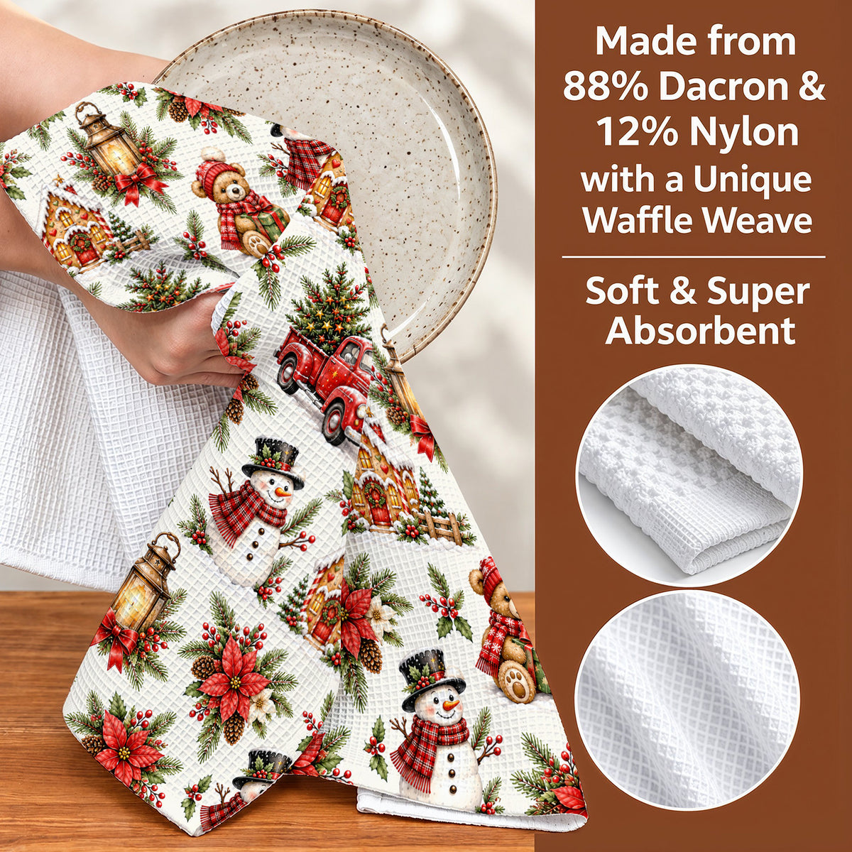 Christmas Kitchen Towel Cozy Christmas Farmhouse Charm
