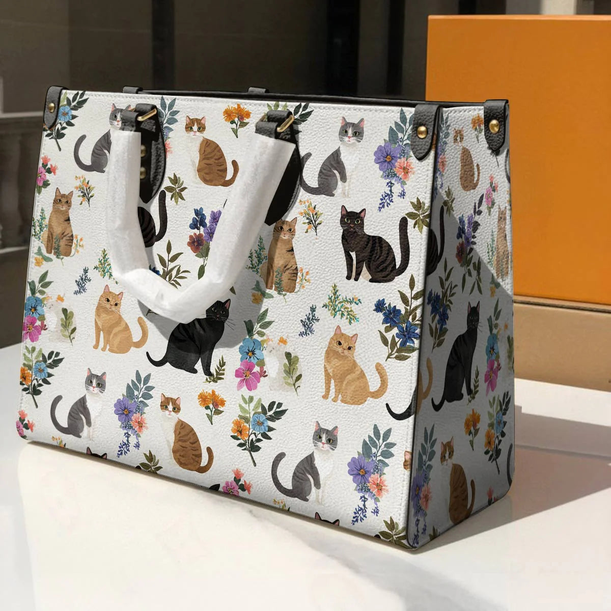Cat Leather Bag Garden Whiskers