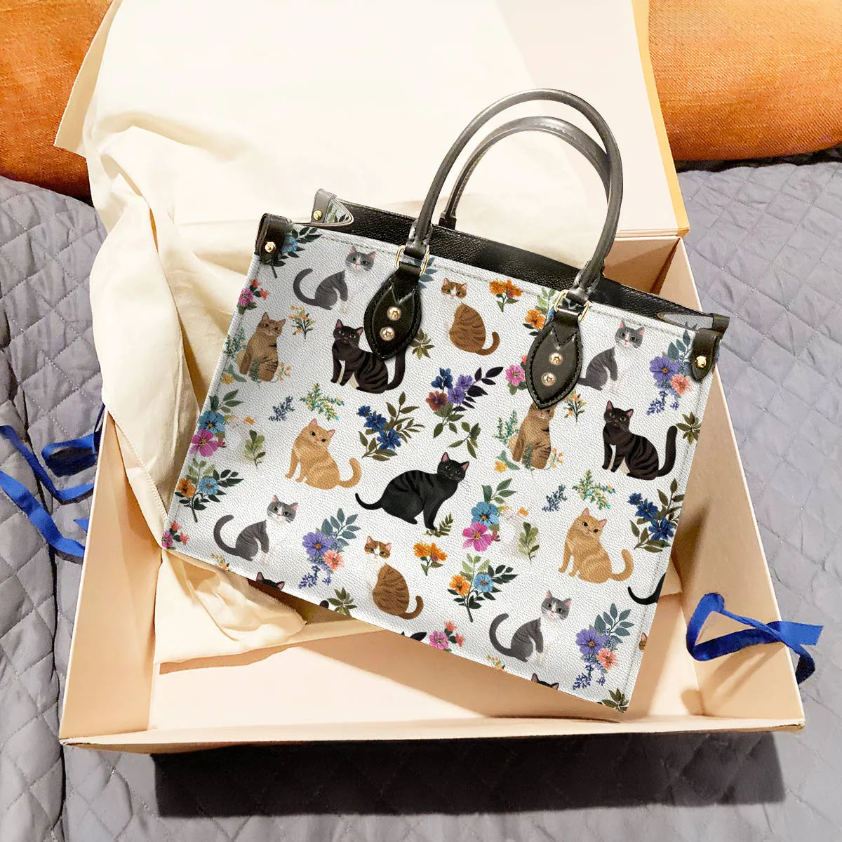 Cat Leather Bag Garden Whiskers