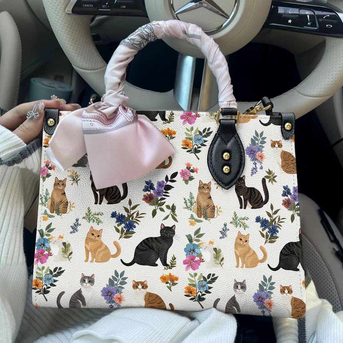 Cat Leather Bag Garden Whiskers