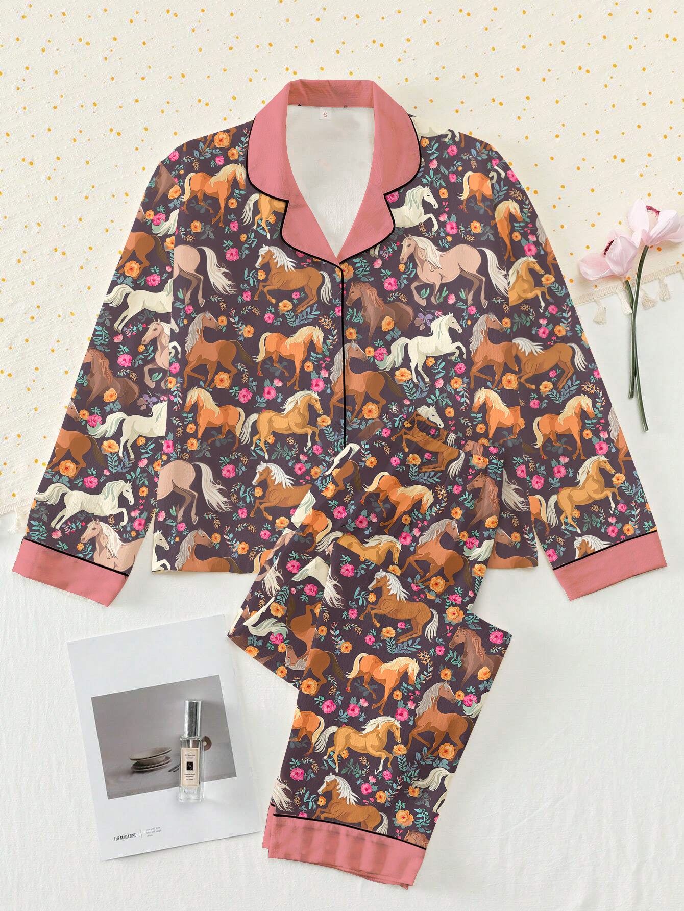Horse Classic Pajama Set Floral Trot