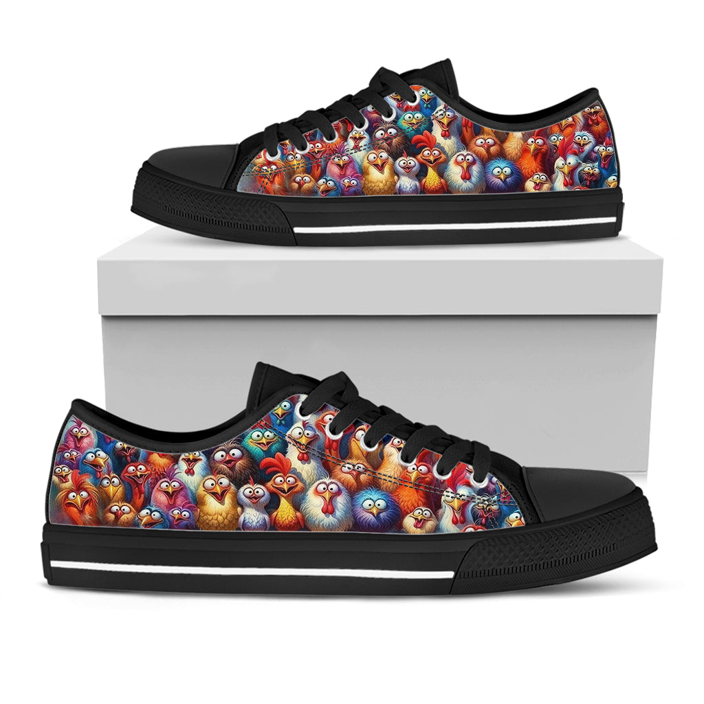 Chicken Women's Low Top Shoes Colorful Cluckers