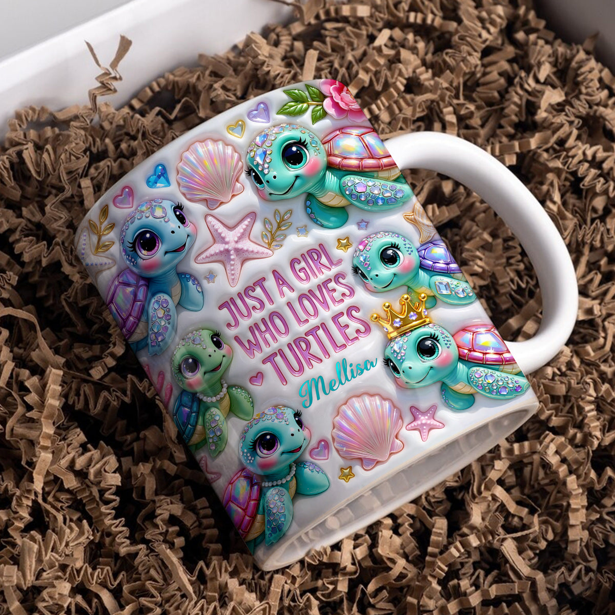Sea Turtle Ceramic Mug Personalized Just A Girl Who Loves Turtles