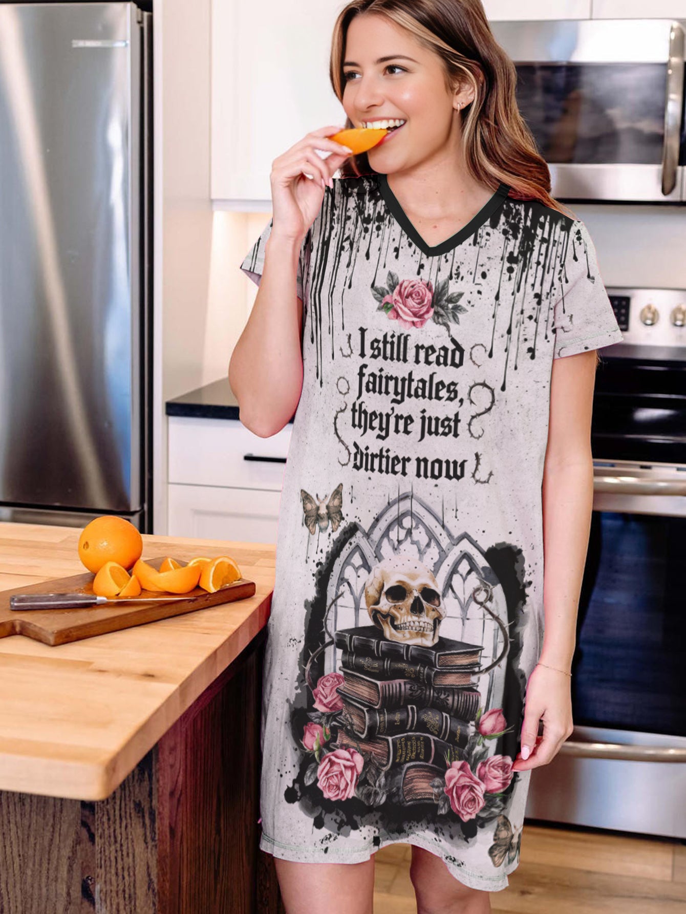 Book Lover V-neck Nightshirt Dirtier Fairytales