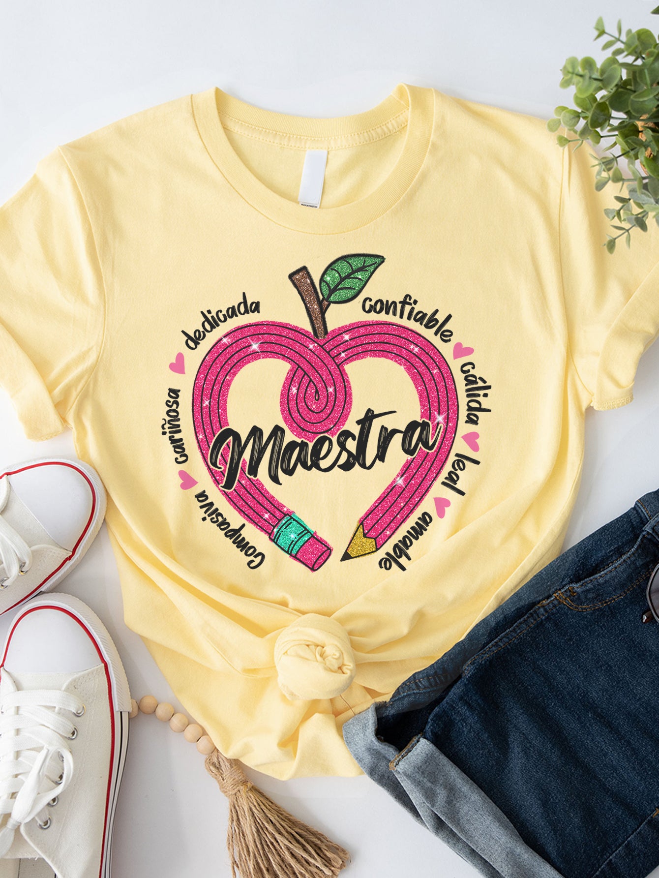 Spanish Teacher Graphic Tee Maestra’s Pink Heart