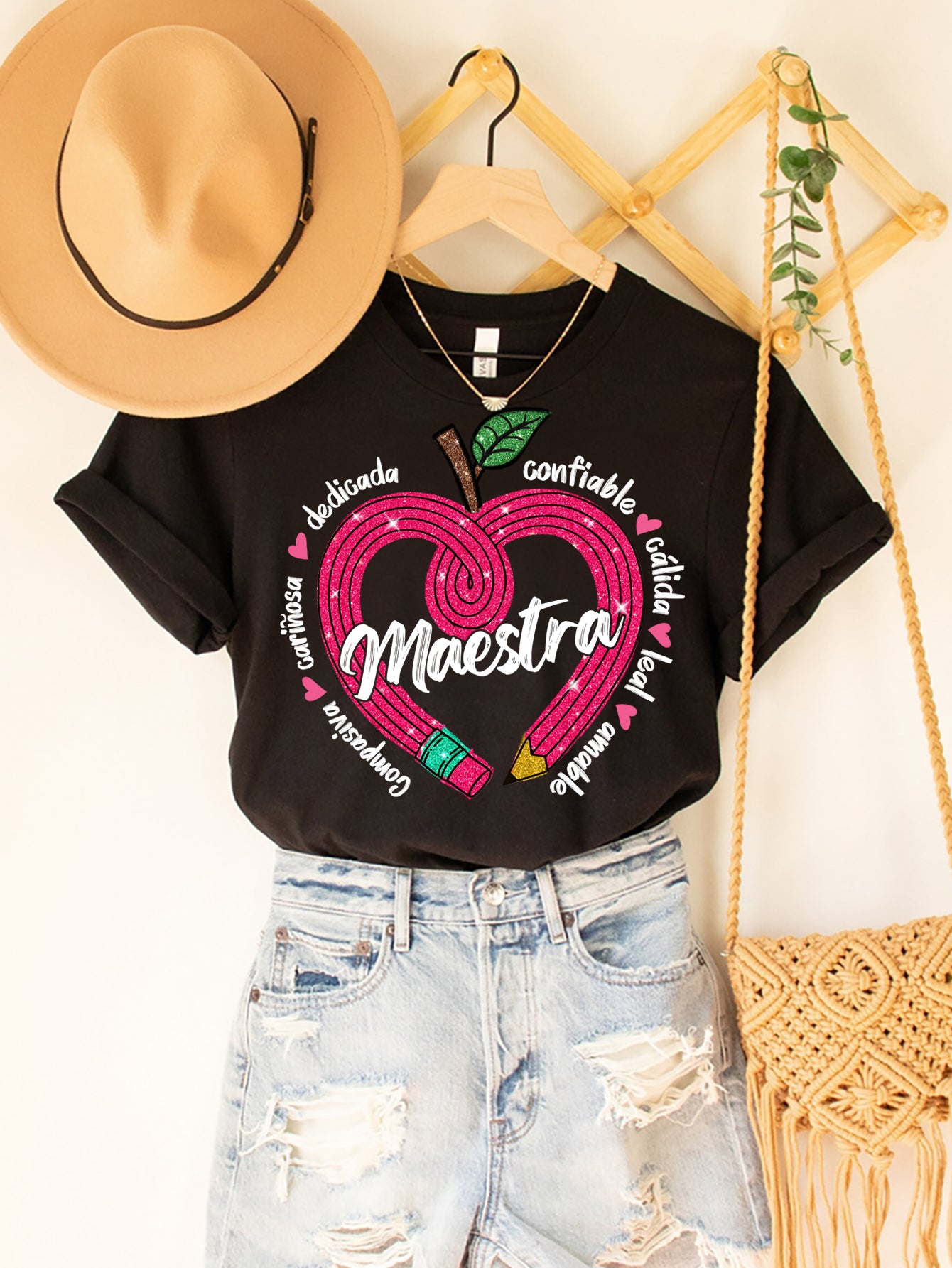 Spanish Teacher Graphic Tee Maestra’s Pink Heart