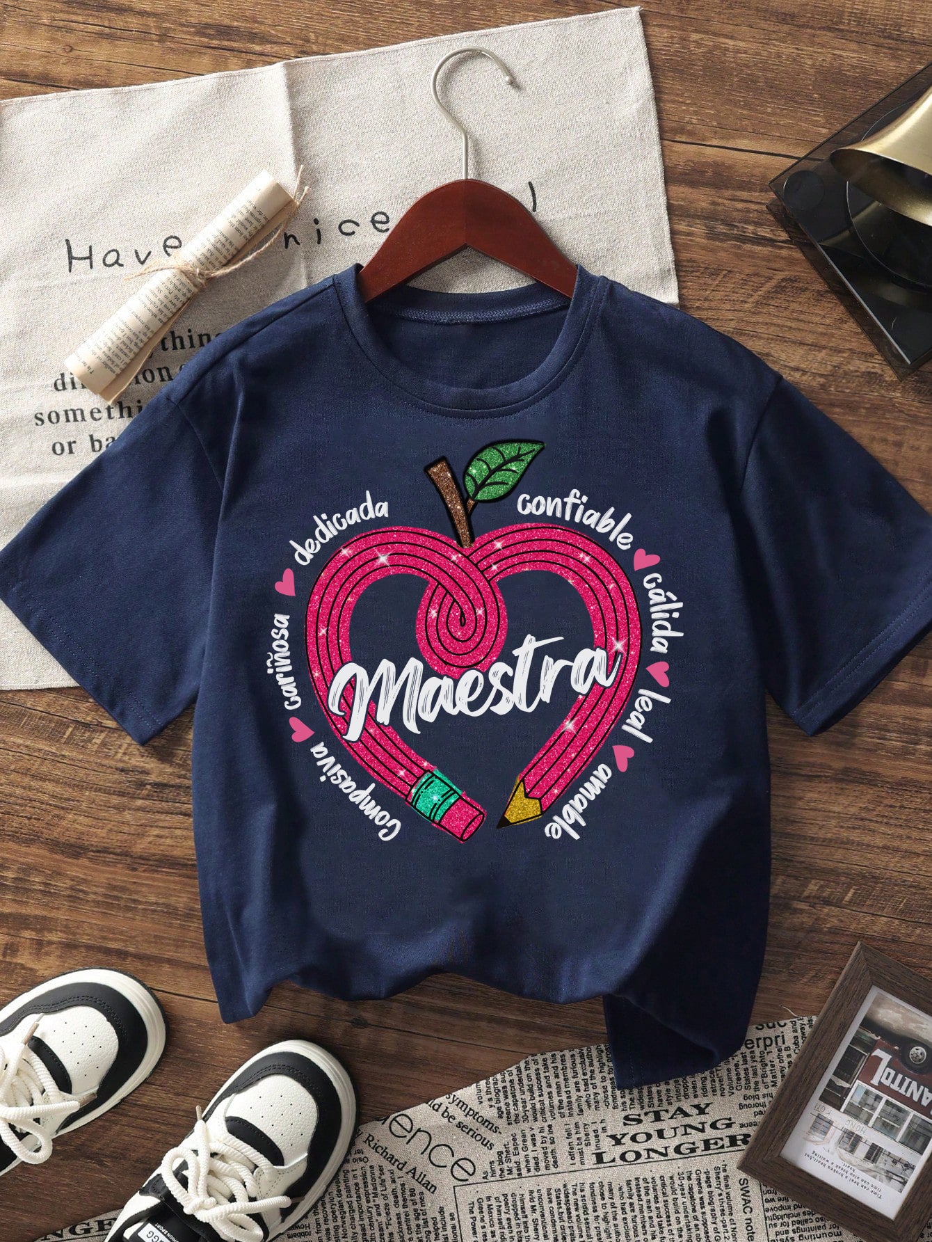 Spanish Teacher Graphic Tee Maestra’s Pink Heart