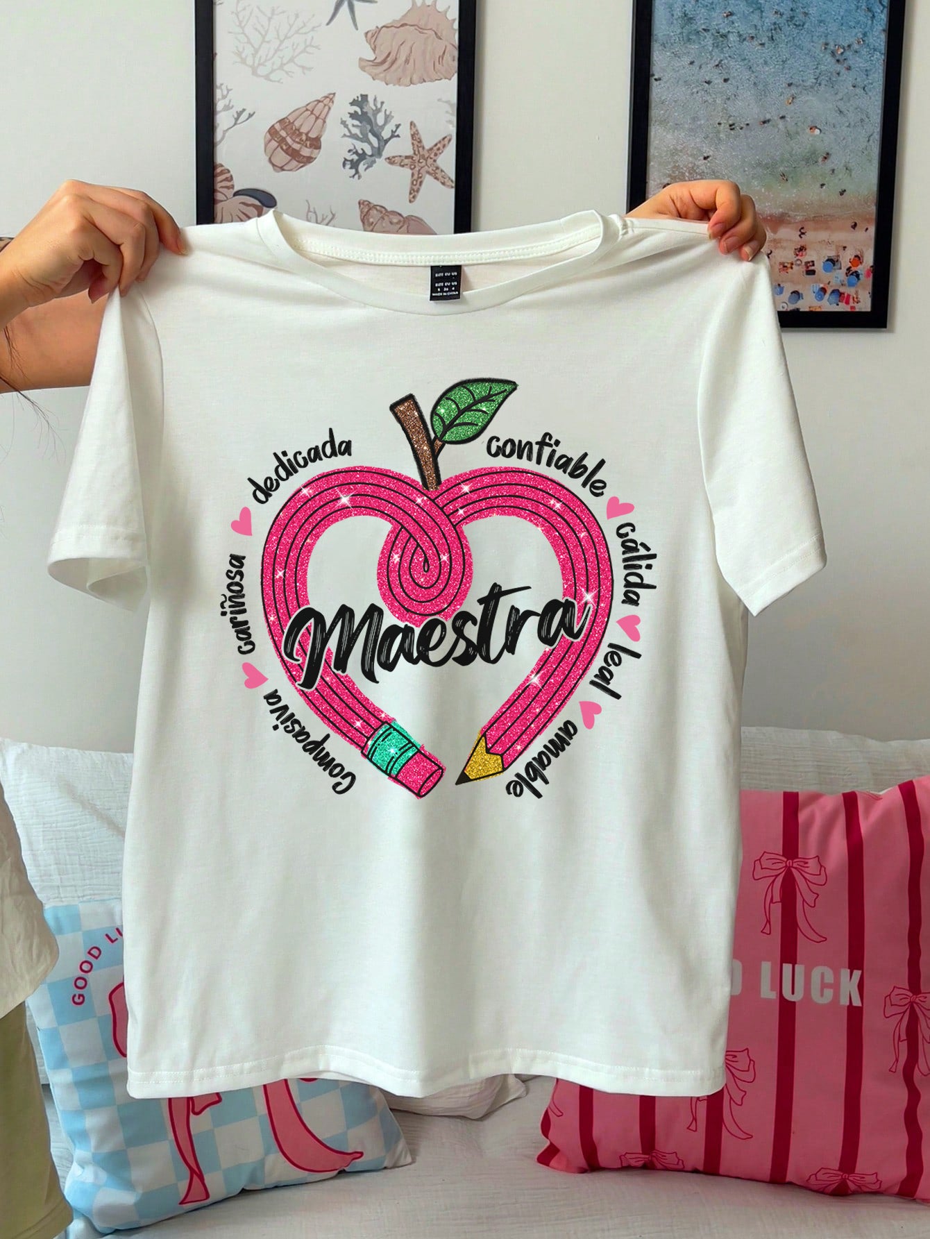 Spanish Teacher Graphic Tee Maestra’s Pink Heart