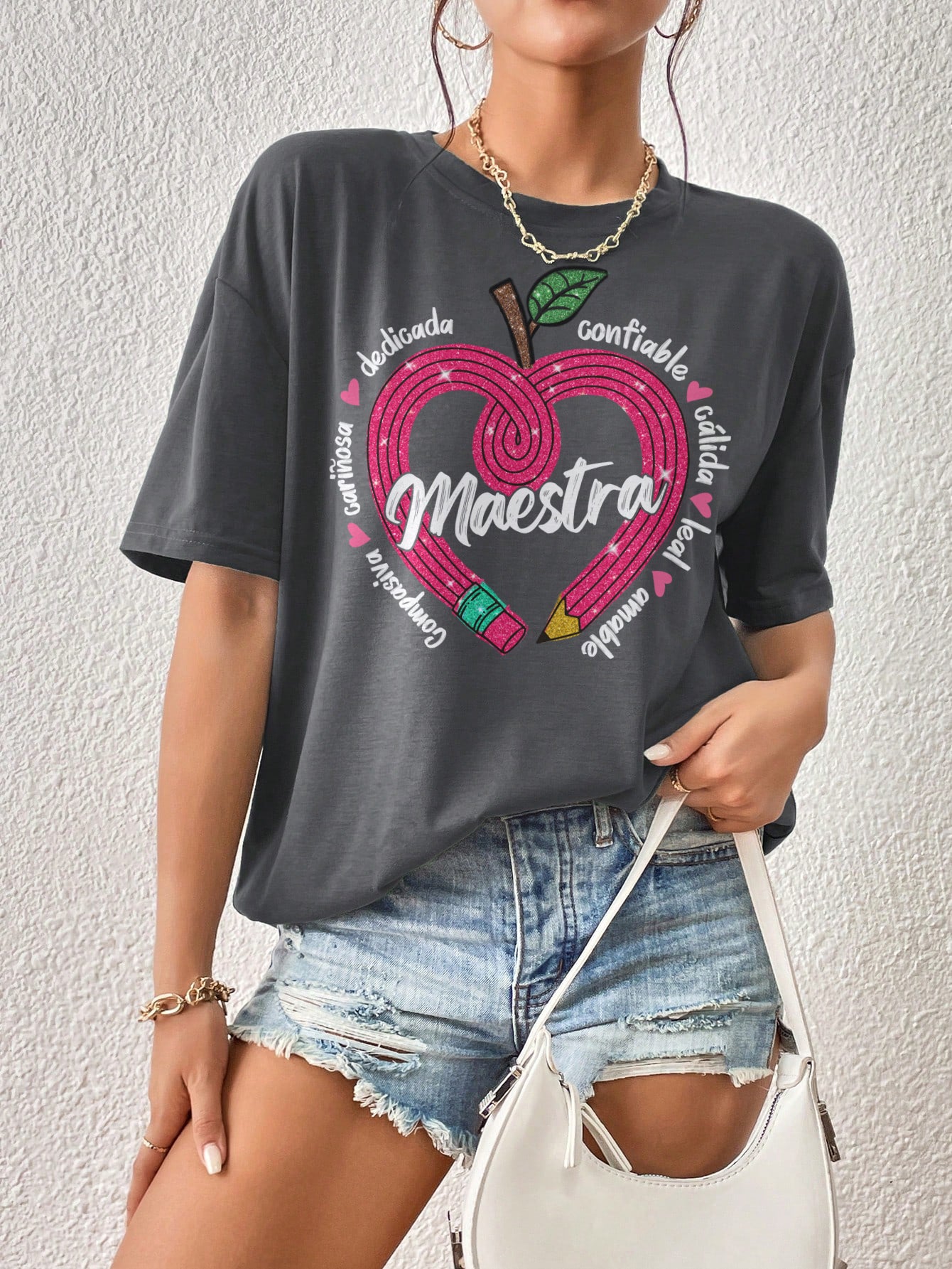 Spanish Teacher Graphic Tee Maestra’s Pink Heart