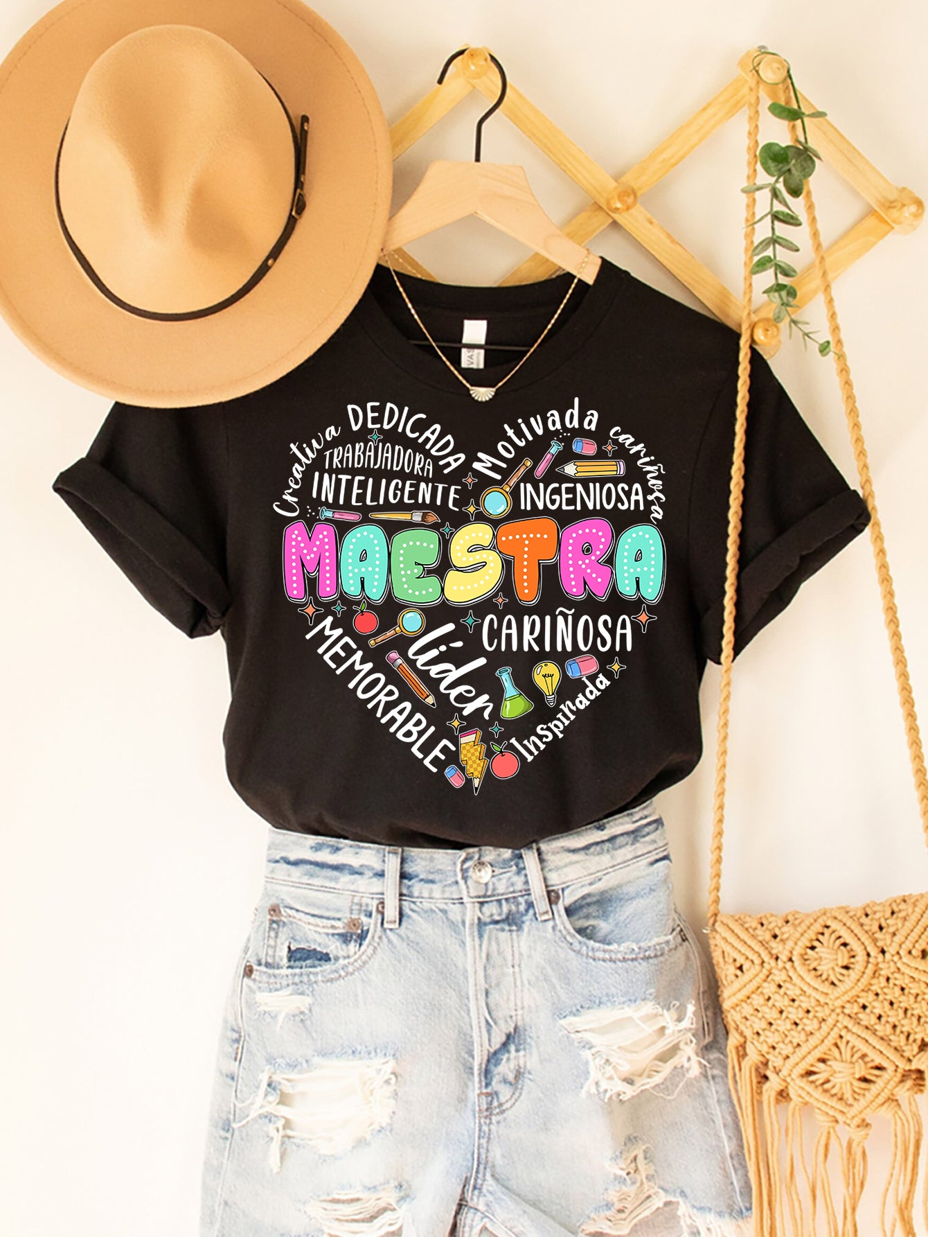 Spanish Teacher Graphic Tee Maestra’s Heart
