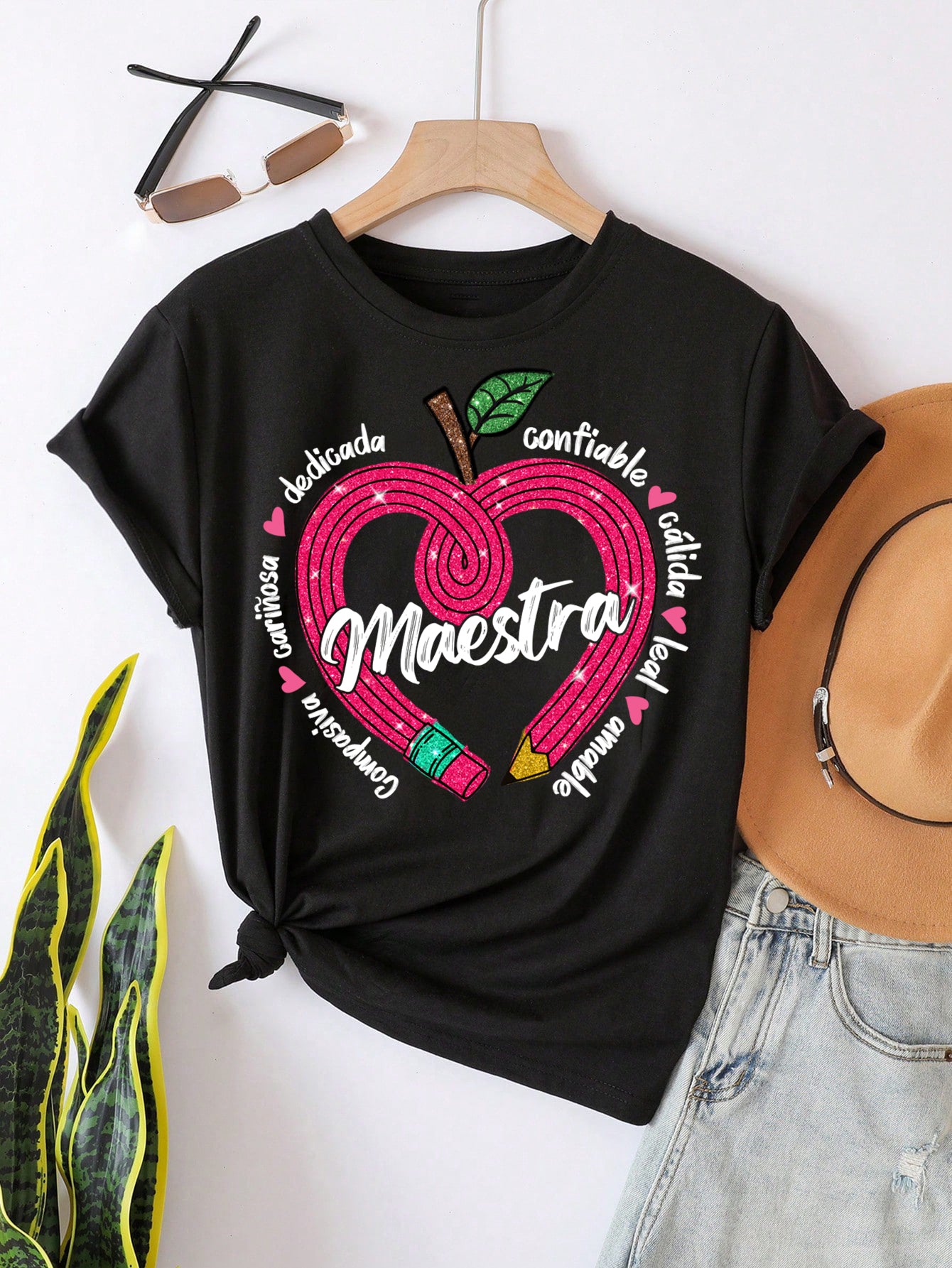 Spanish Teacher Graphic Tee Maestra’s Pink Heart