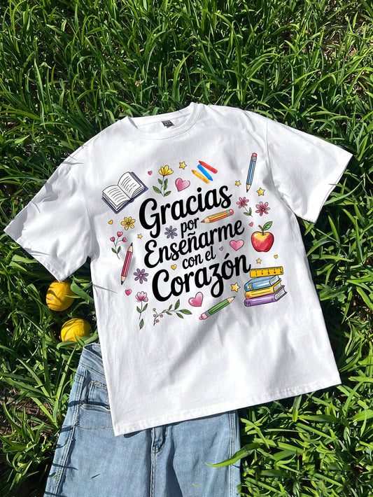 Spanish Teacher Graphic Tee Gracias Maestra
