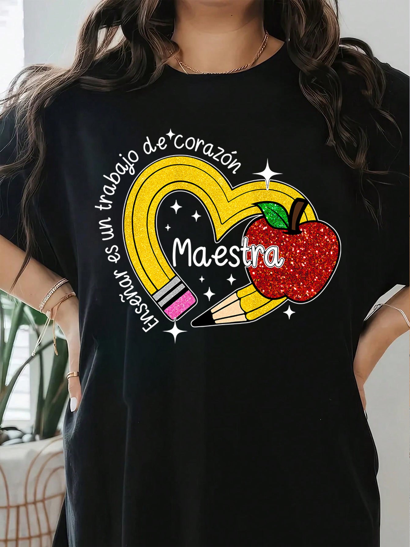 Spanish Teacher Graphic Tee Enseñar es un Trabajo del Corazón