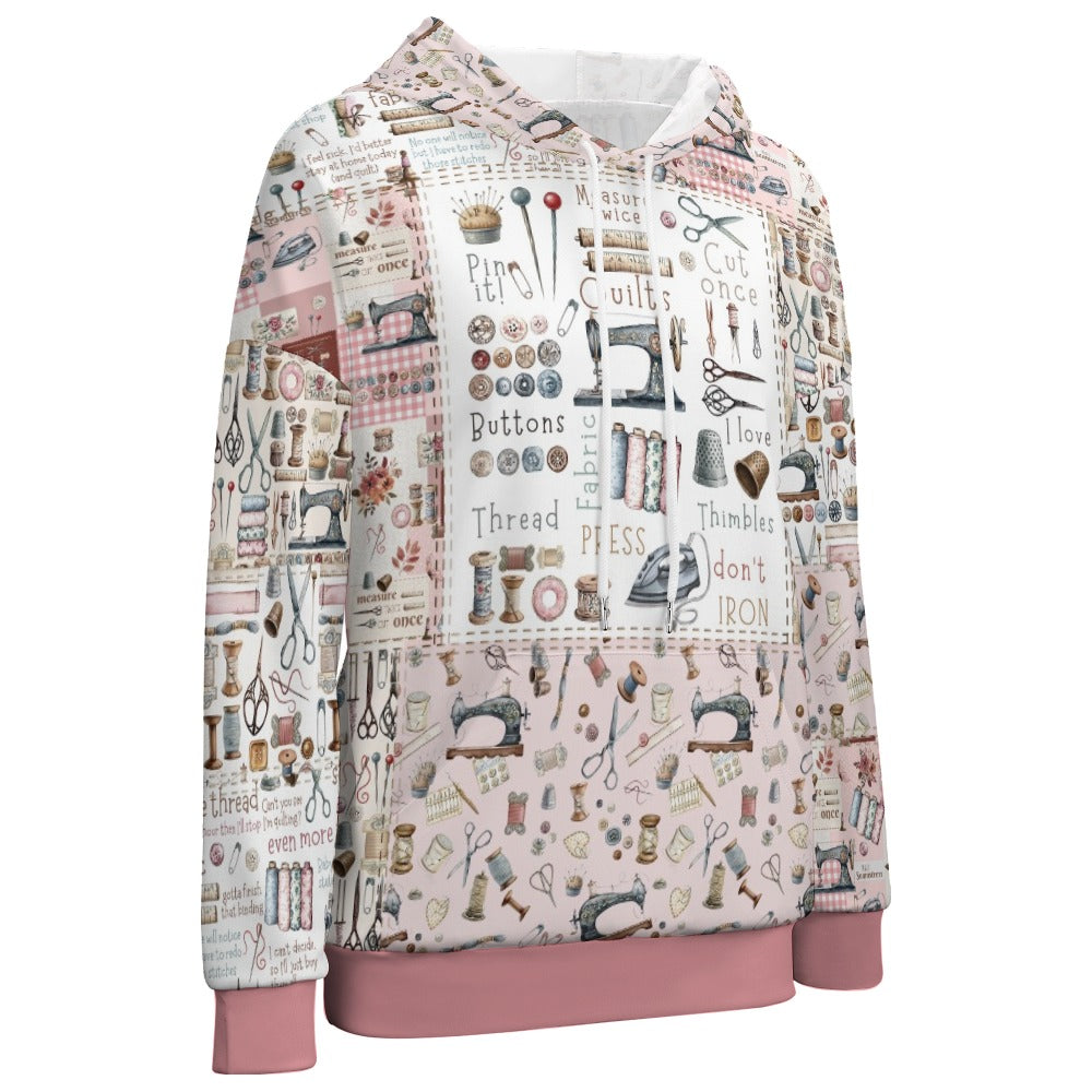 Sewing Lover Dropped Sleeve Hoodie Crafty Comfort