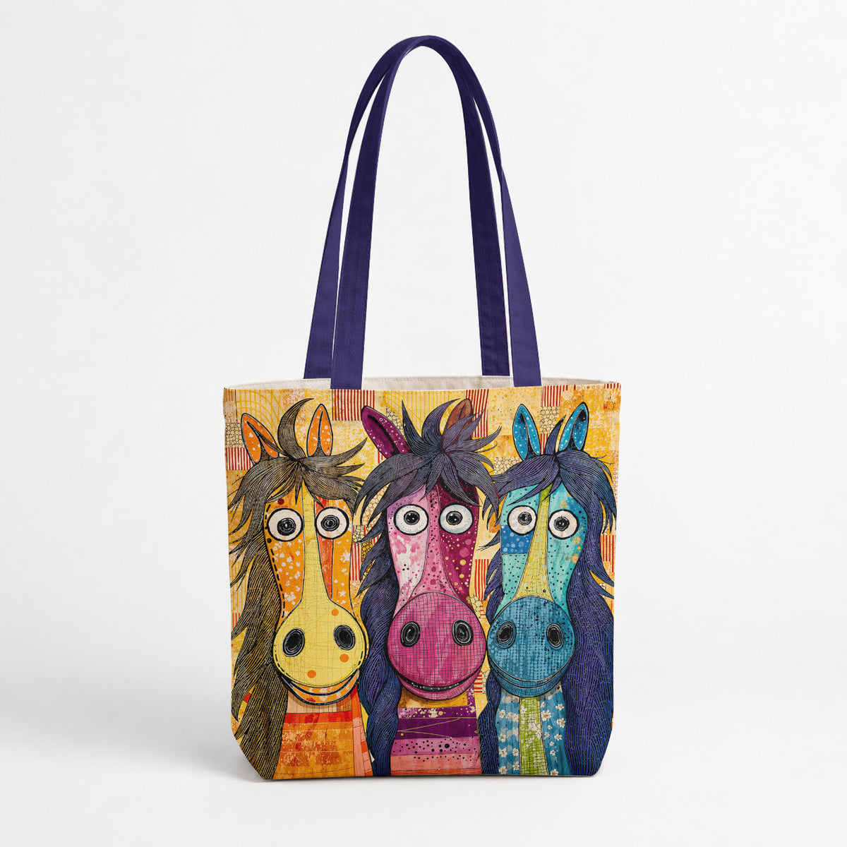 Whimsical Horses Canvas Tote Bag