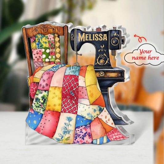 Sewing Lover Personalized Custom Shaped Acrylic Plaque Sewing Machine
