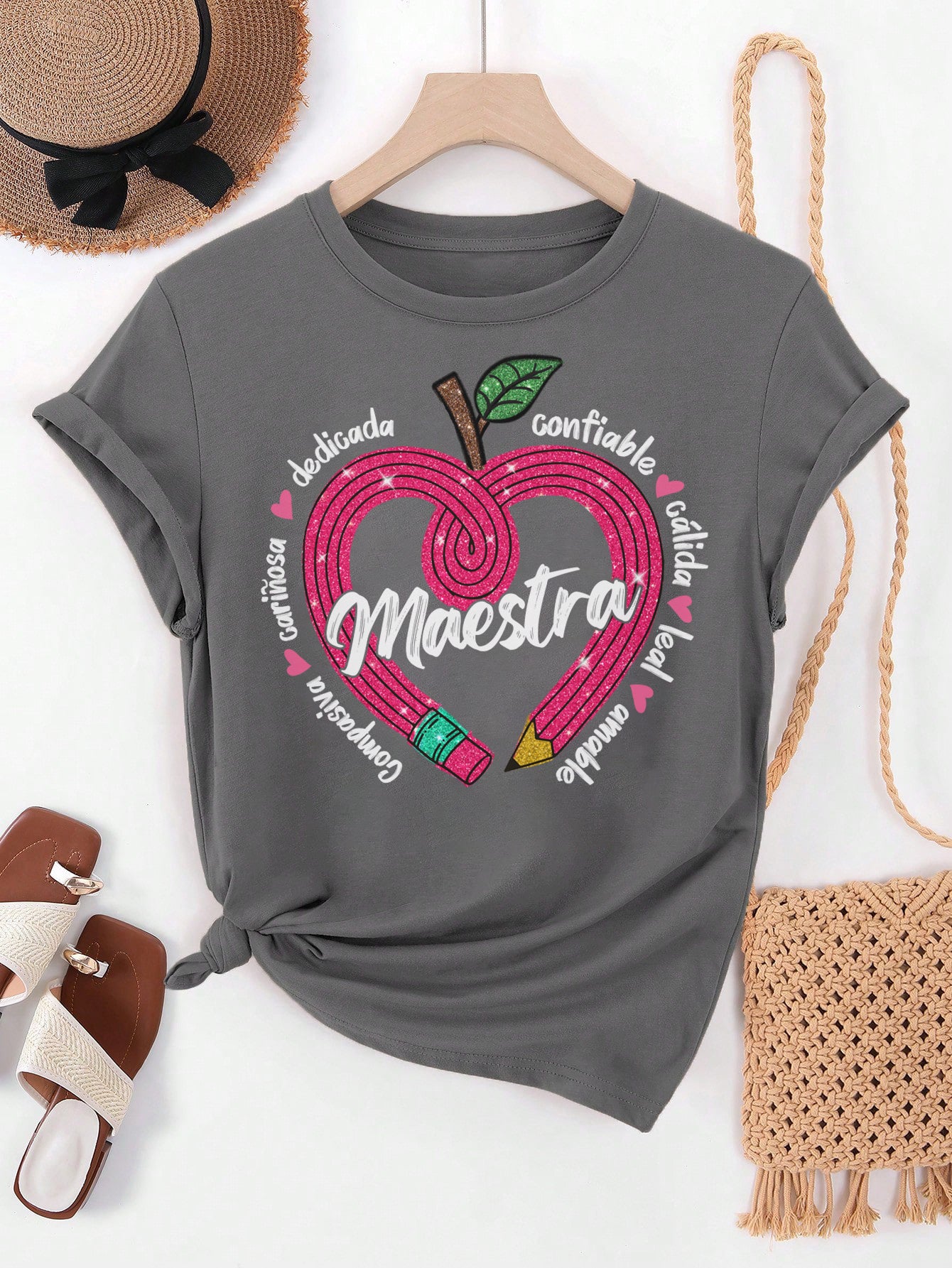 Spanish Teacher Graphic Tee Maestra’s Pink Heart