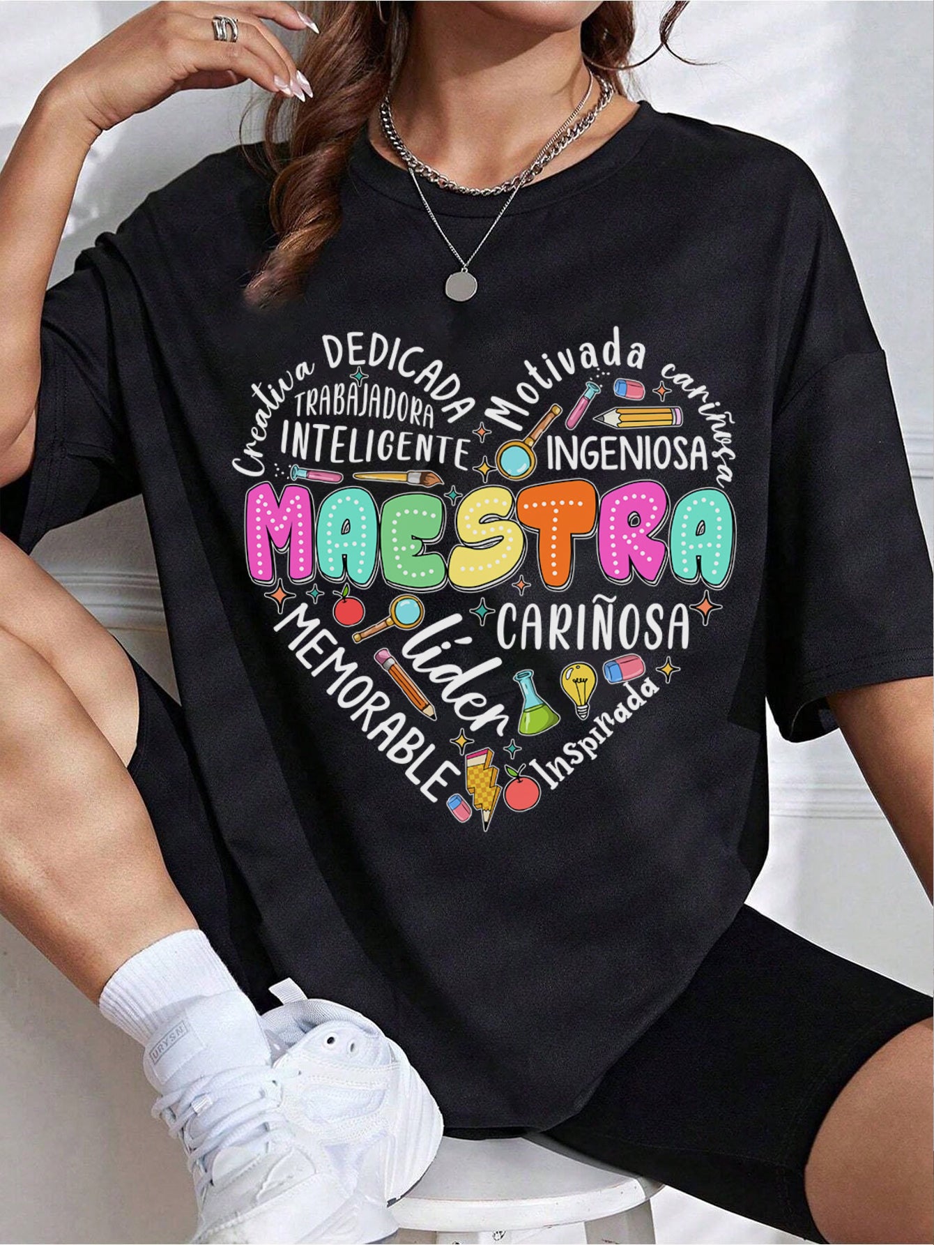 Spanish Teacher Graphic Tee Maestra’s Heart